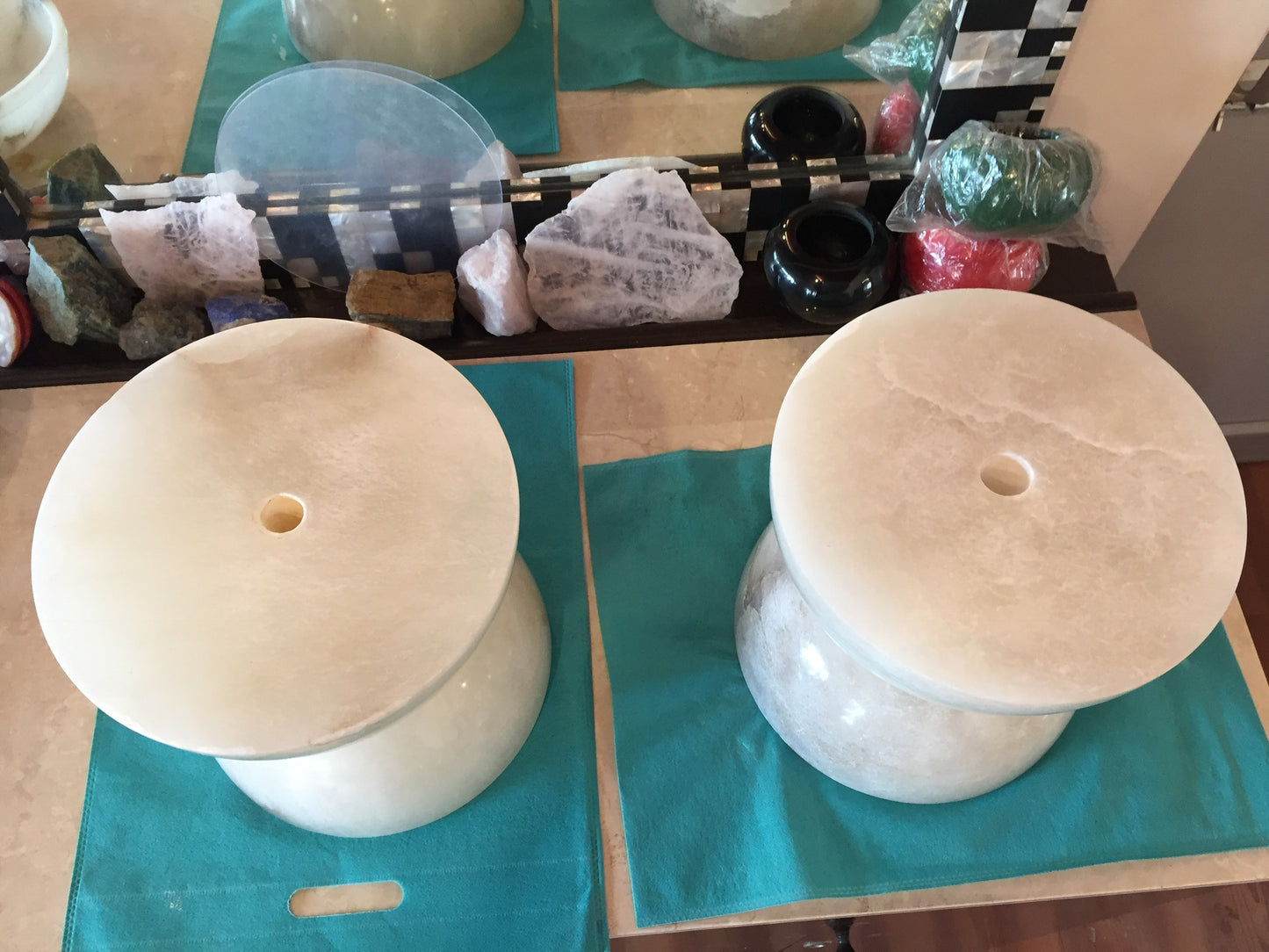 Stone Plus India Alabaster Marble Lamp Bases.