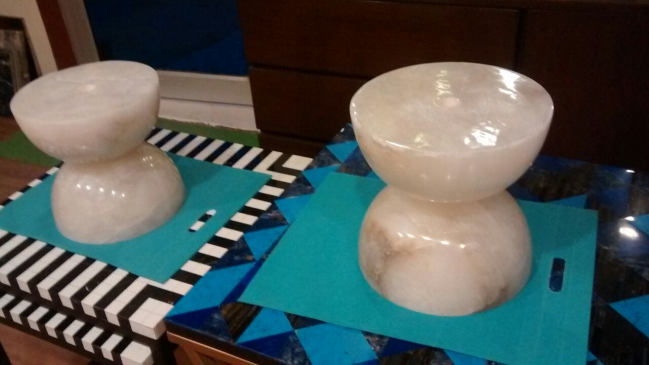 Stone Plus India Alabaster Marble Lamp Bases.