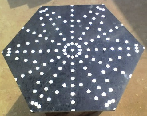 Stone Plus India Fireplace Mantle in Green Marble and White Mother Of Pearl