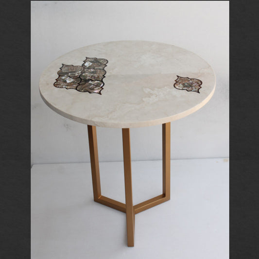 Stone Plus India Mehrab Mother of Pearl Marble Inlay Side Table