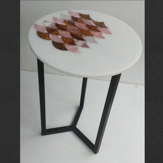 Stone Plus India Fish scale Marble Inlay Side Table