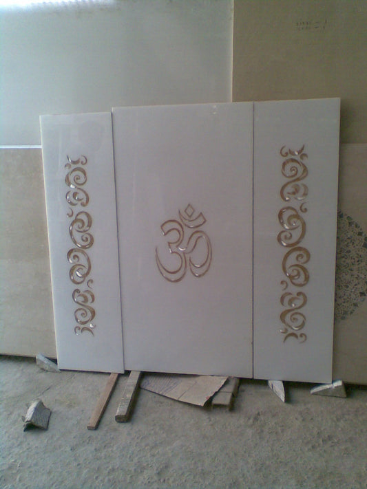 Stone Plus India Marble Inlay OM and Border for Mandir