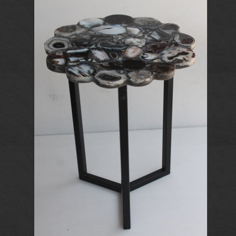 Stone Plus India Black Agate Flower Table