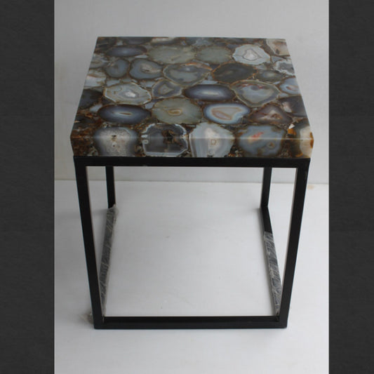 Stone Plus India Grey Agate Side Table