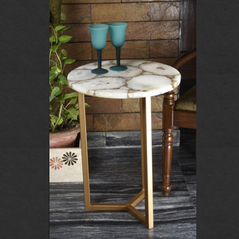 Stone Plus India White Agate Table