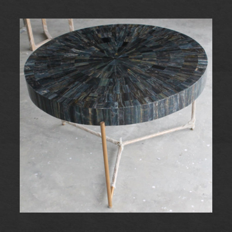 Stone Plus India Blue Tiger Eye Center Table