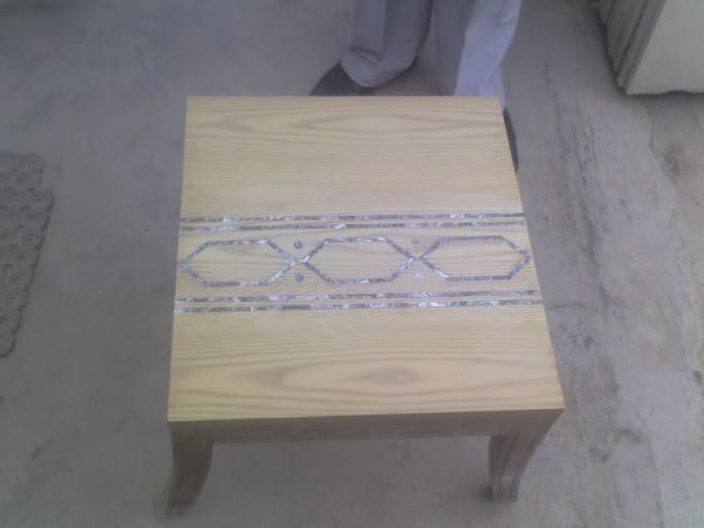 Stone Plus India Wooden Table with Mother of Pearl Inlay