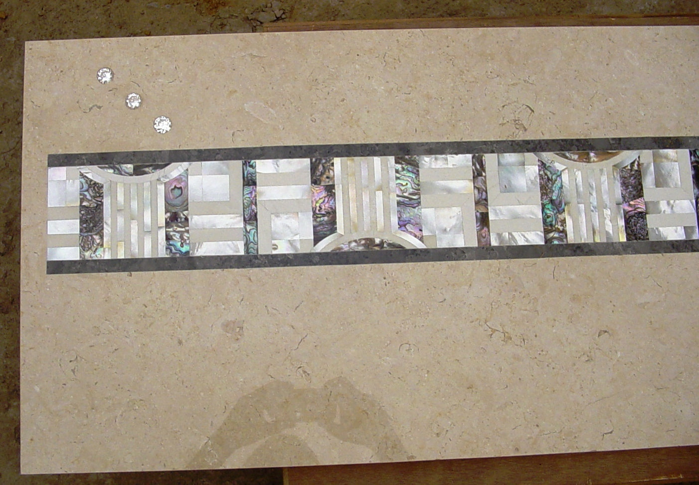 Stone Plus India Console Top Mother of Pearl and Swarovski