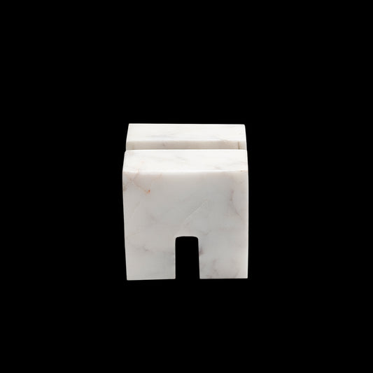 Opulent Homes  White Pearl Cube Shape Paper Weight