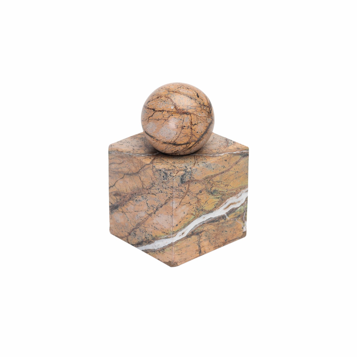 Opulent Homes Brown Bidasar Marble Ball Paper Weight