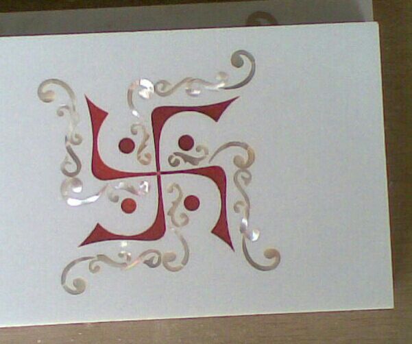 Stone Plus India Swastika Symbol in Marble Inlay