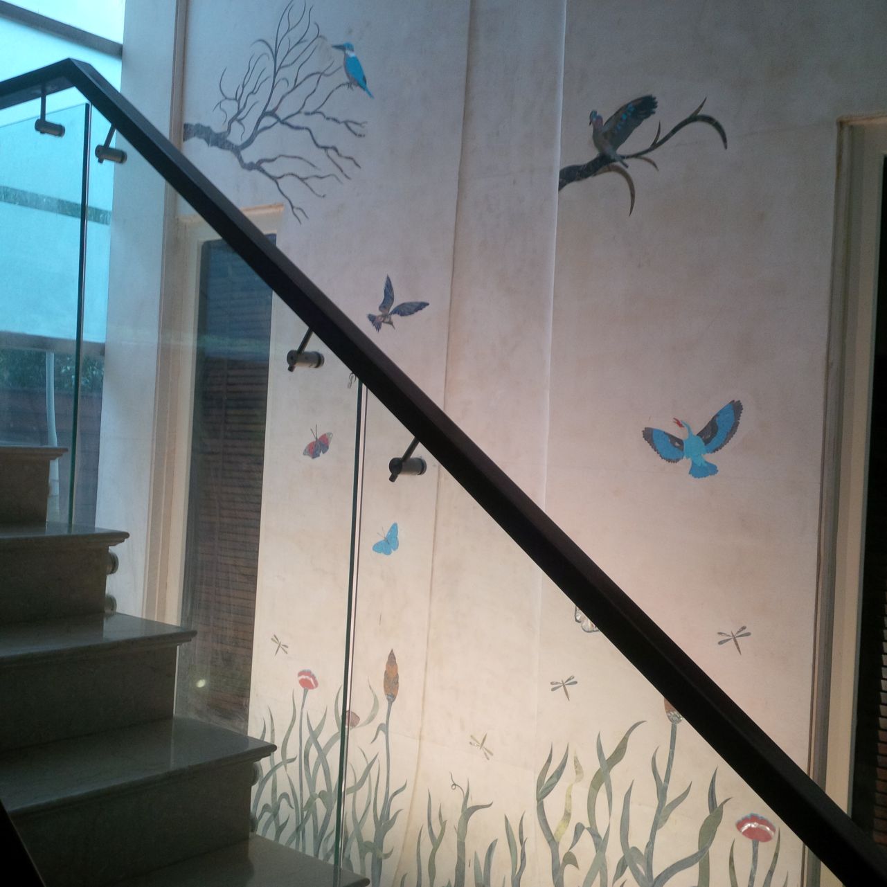 Stone Plus India Marble Inlay Birds Wall Panel