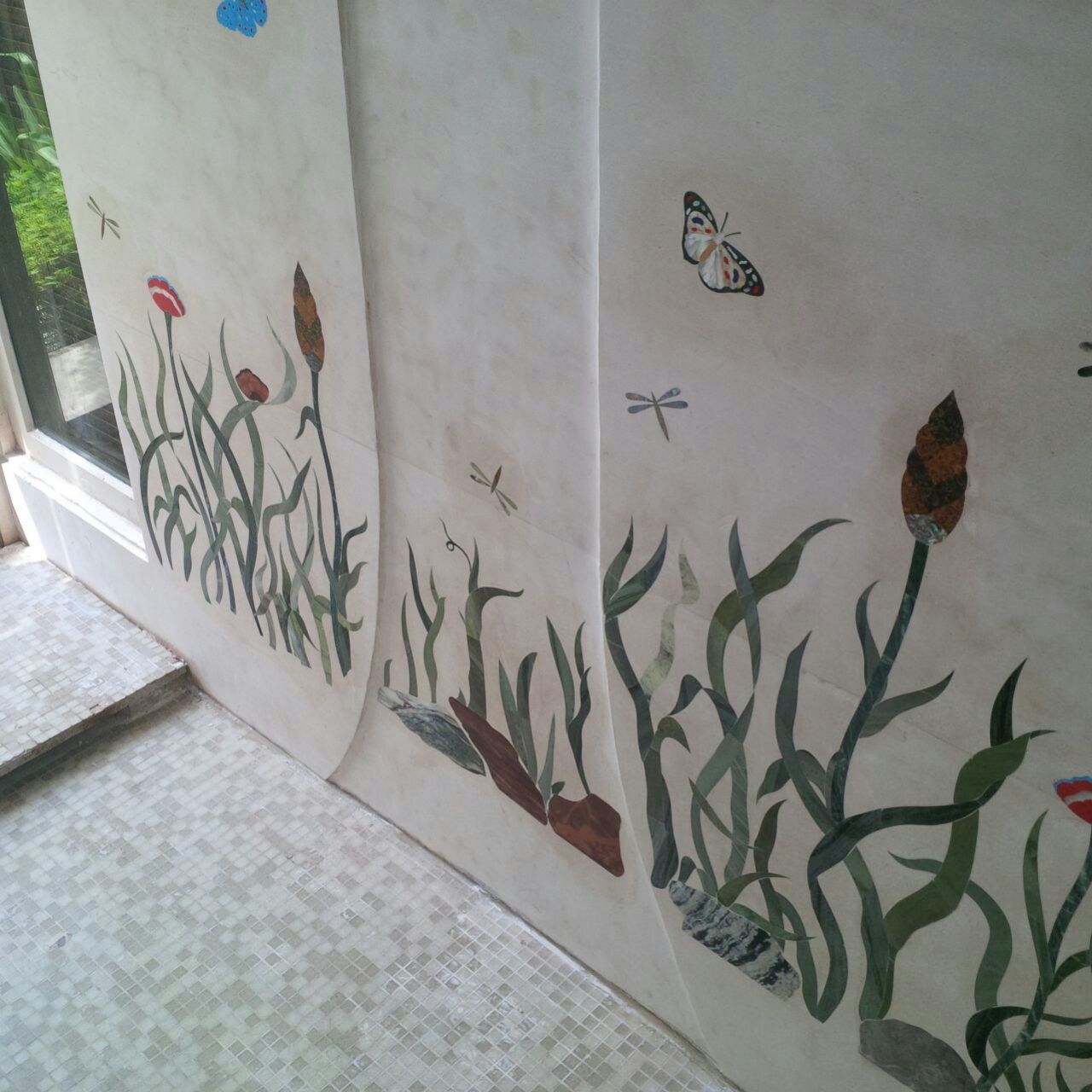Stone Plus India Marble Inlay Birds Wall Panel