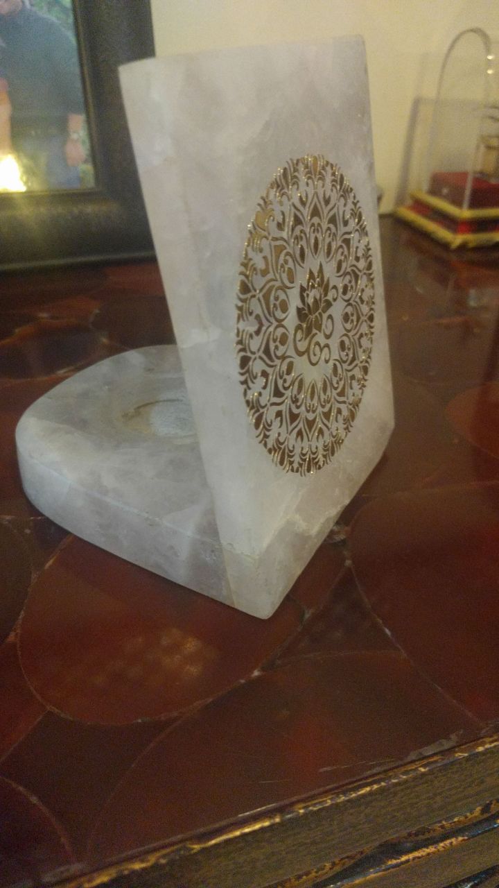 Opulent Homes Alabaster L-shape Tealight Mandala