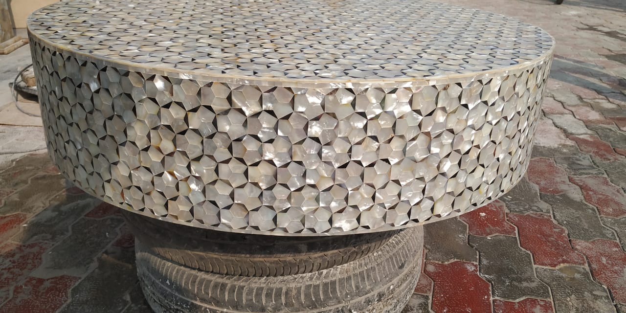 Stone Plus India Mother of Pearl and Resin Centre Table Round