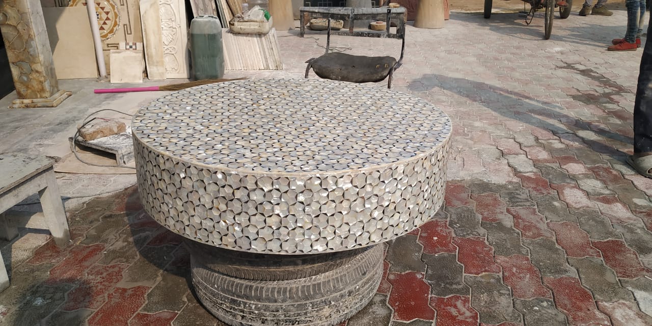 Stone Plus India Mother of Pearl and Resin Centre Table Round
