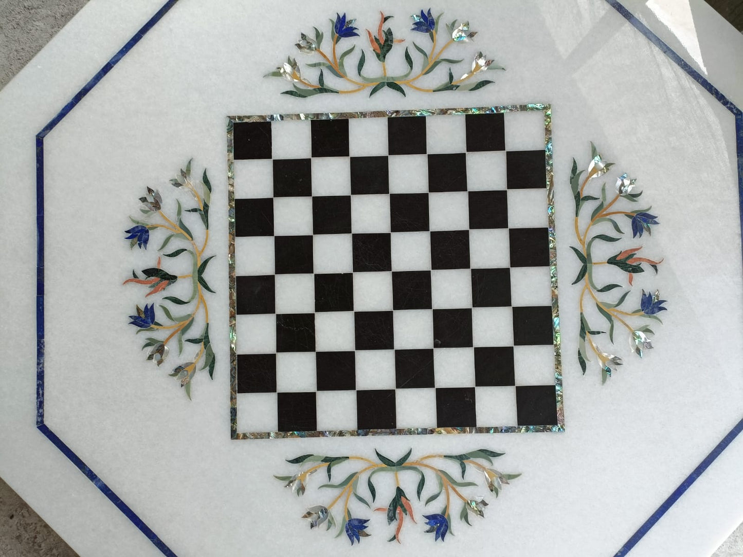 Stone Plus India Marble Inlay Chess Table