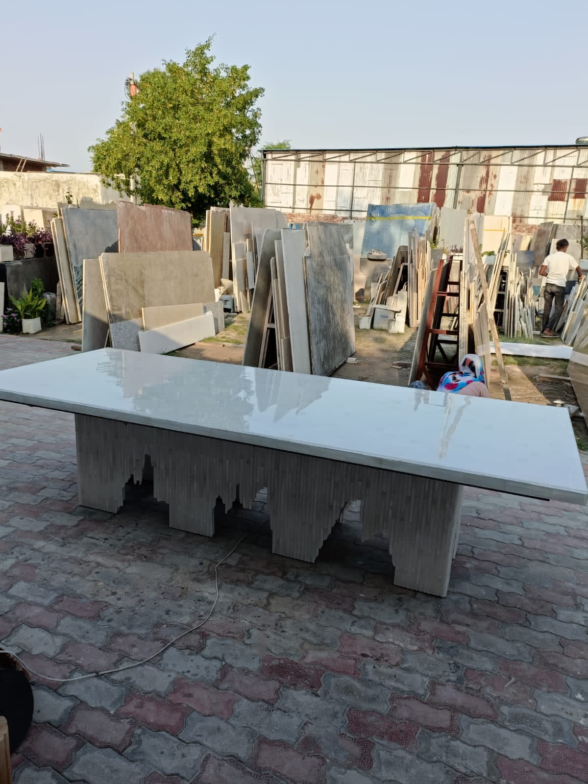 Stone Plus India Celenite Dining Table
