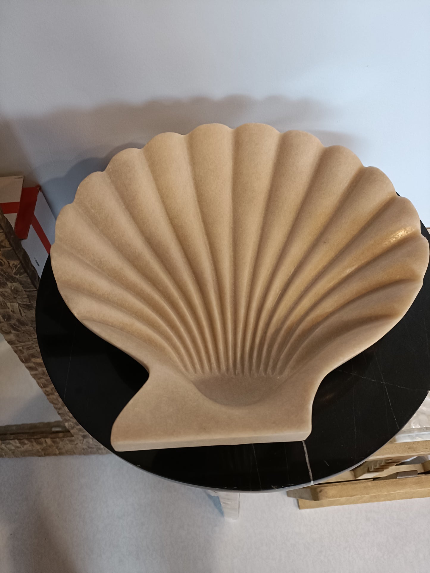Opulent Homes Pink Marble Platter Shell Shape