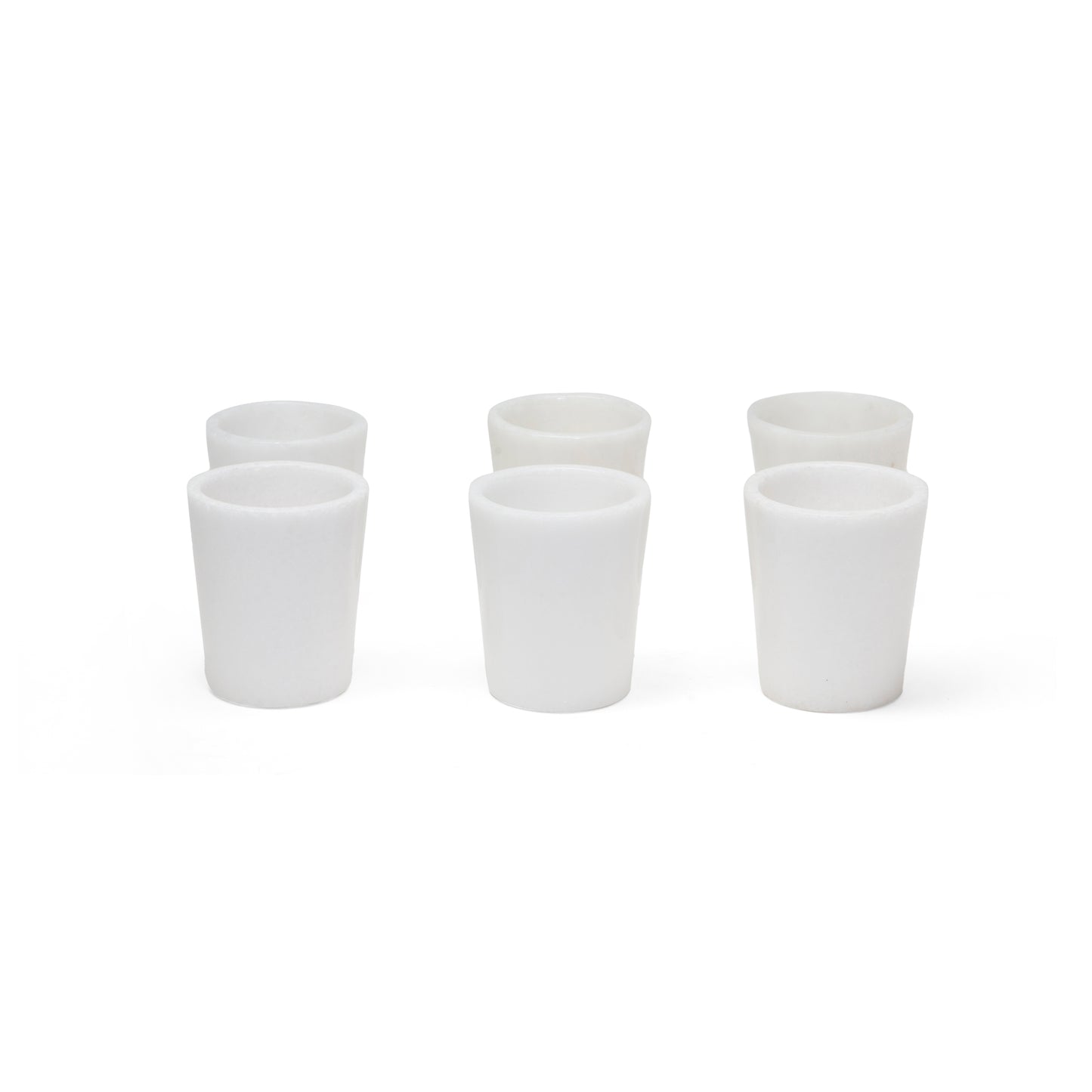 Stone Plus India White Marble Shot Glasses set of 2