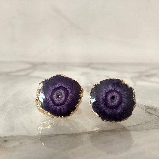 Opulent Homes Agate Purple Earrings