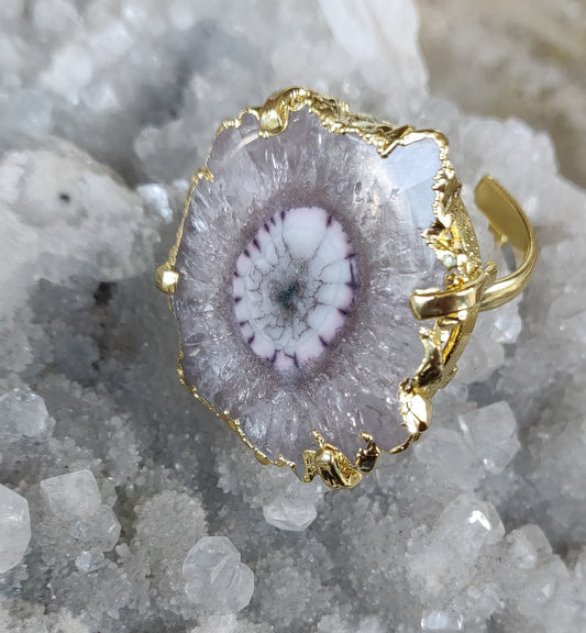 Opulent Homes Agate Ring For Women Grey