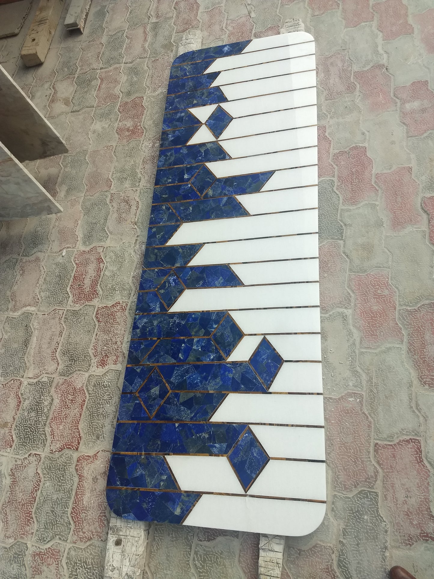 Stone Plus India Marble Inlay Console Lapiz