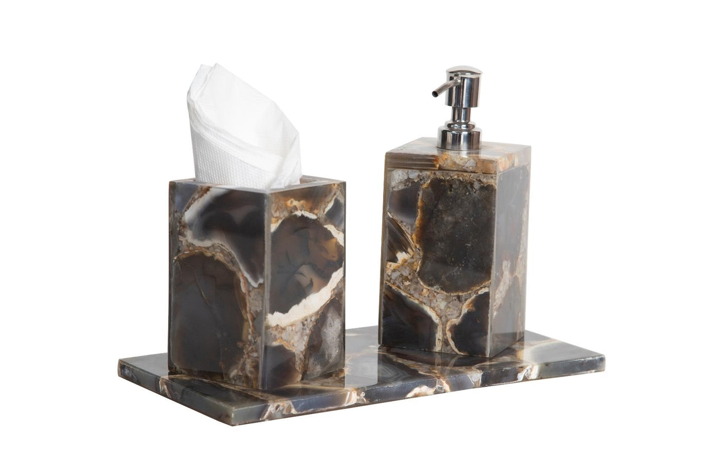 Opulent Homes Black Agate Bath Set