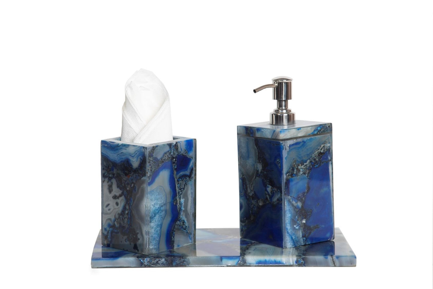 Opulent Homes Blue Agate Bath Set