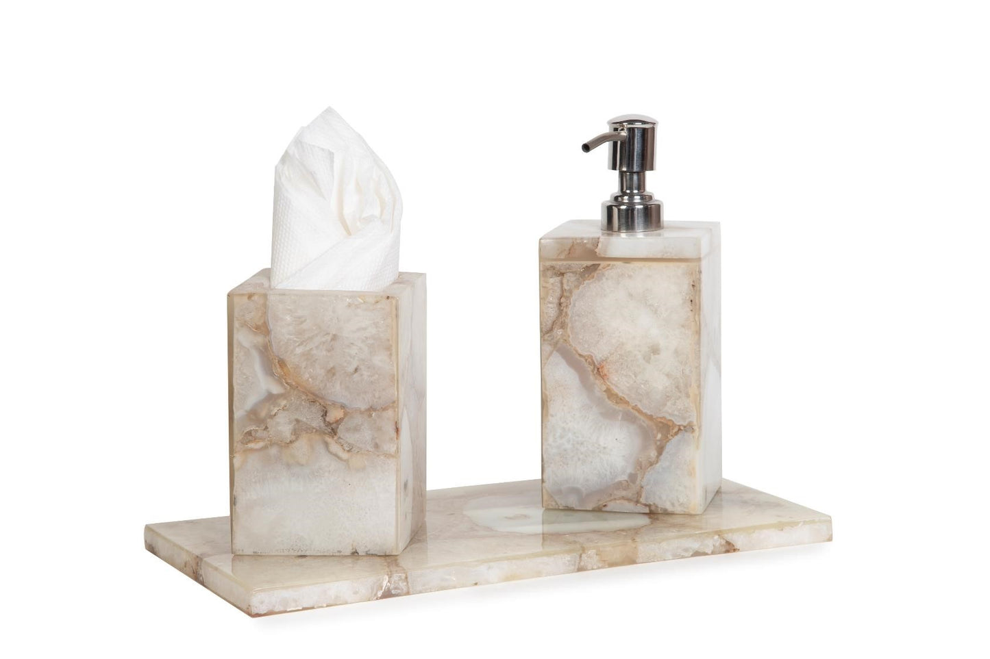 Opulent Homes White Agate Bath Set