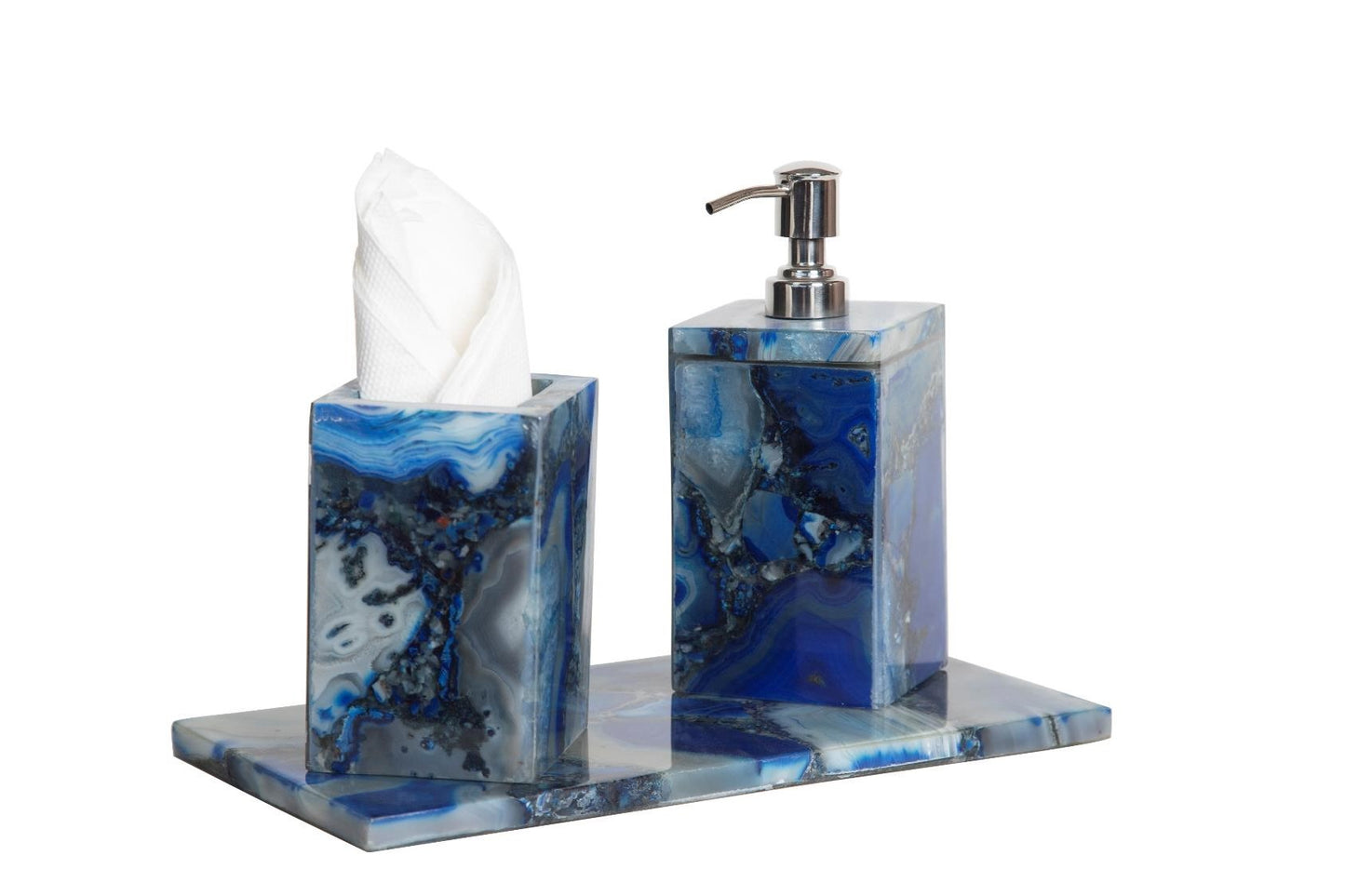 Opulent Homes Blue Agate Bath Set