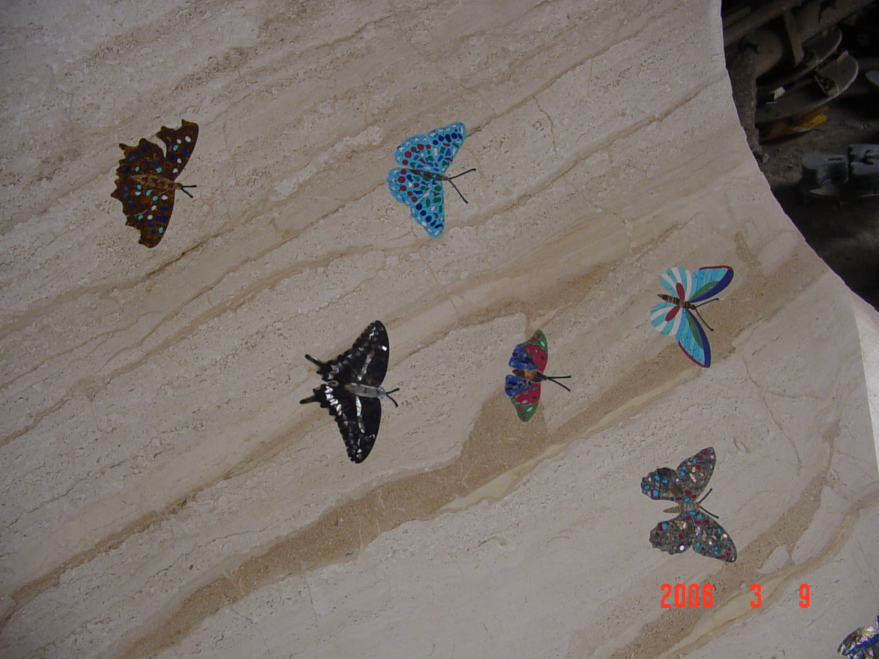 Stone Plus India Marble Inlay Wall Mural Butterflies