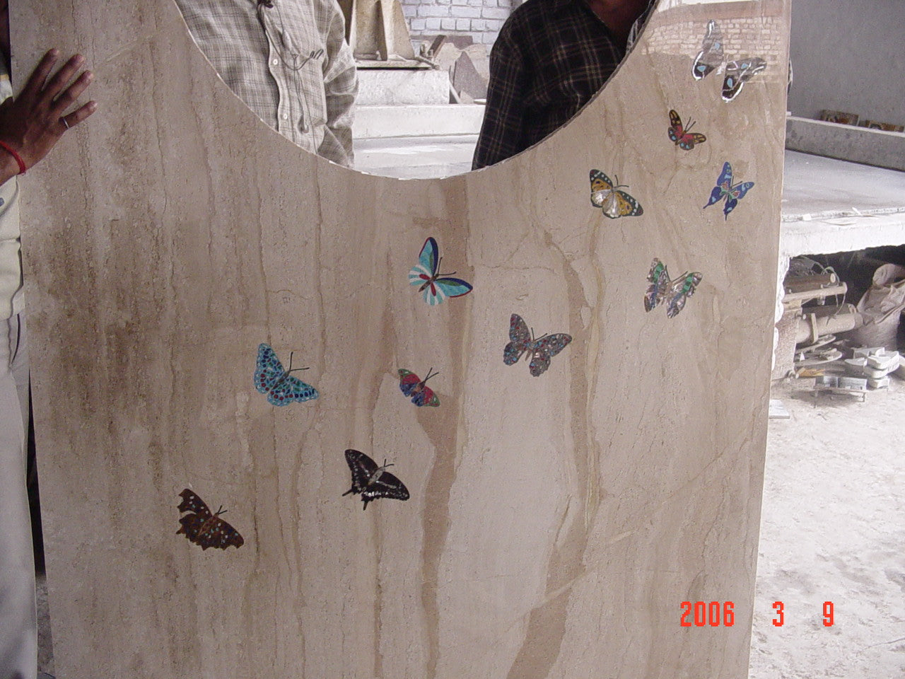 Stone Plus India Marble Inlay Wall Mural Butterflies