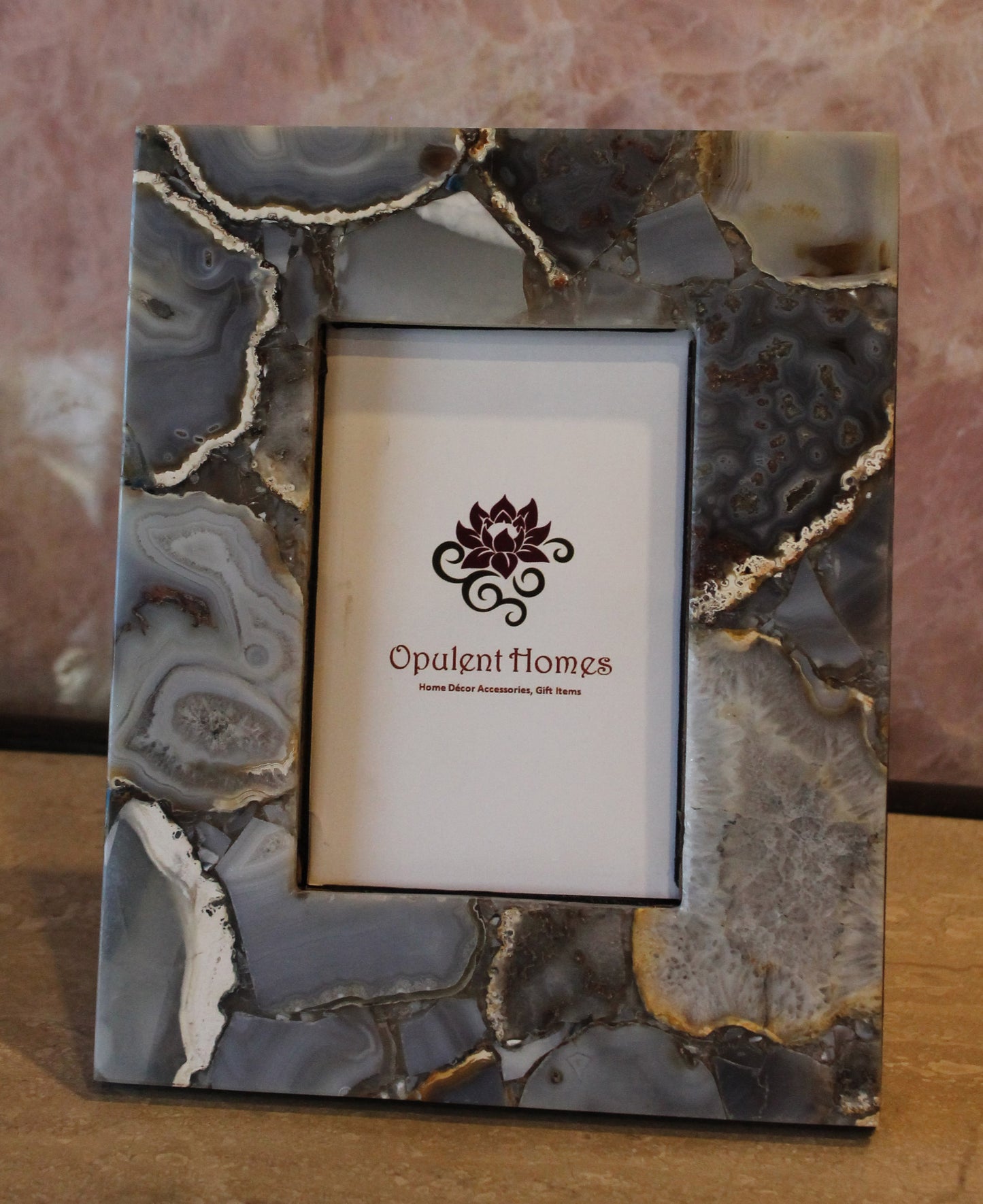 Stone Plus India Grey Agate Photo Frame