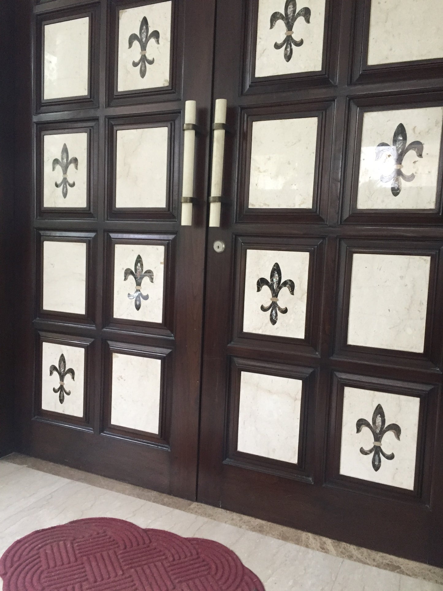 Stone Plus India Marble Inlay inserts on Wooden Doors