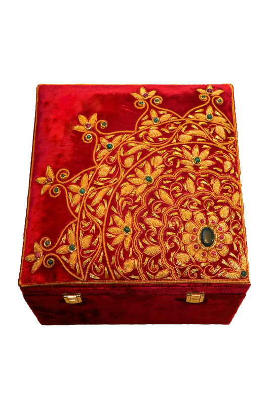 Opulent Homes Zardosi Embroidered Jewellery Box