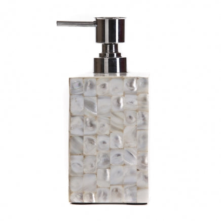 Opulent Homes White Mother of Pearl Soap Dispenser