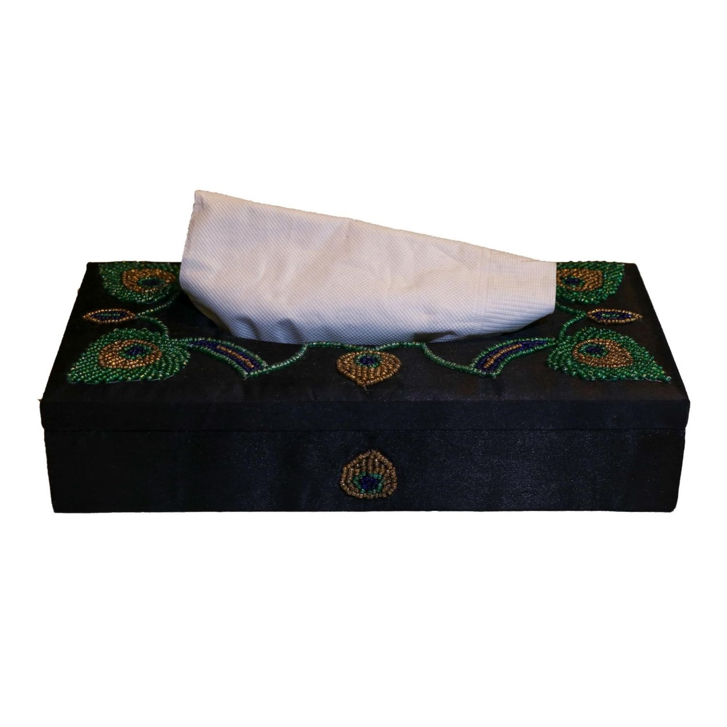 Opulent Homes Tissue box embroidered I