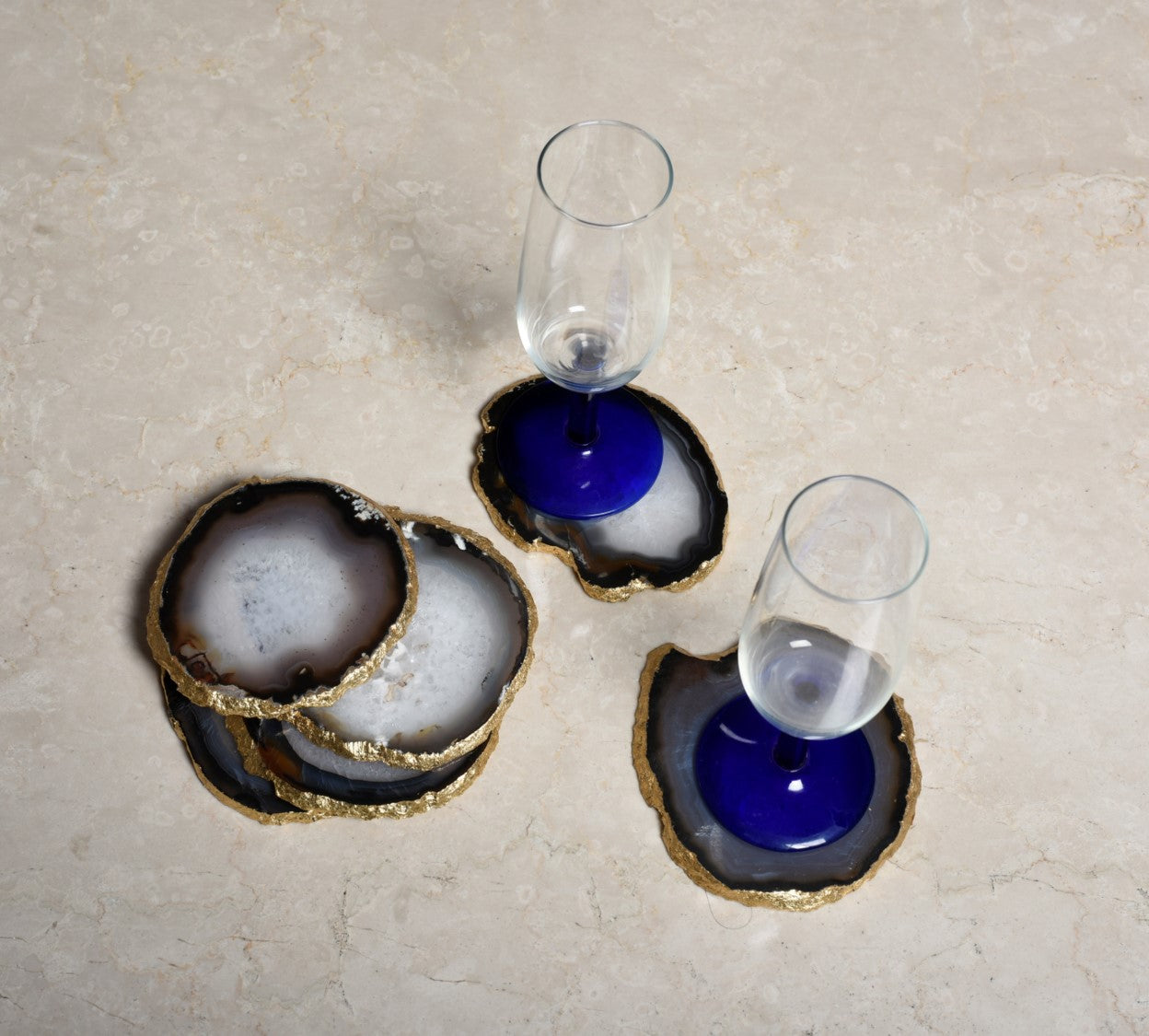 Opulent Homes Wild Agate Coasters set of 4
