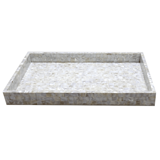 Opulent Homes White Mother of Pearl Tray S169