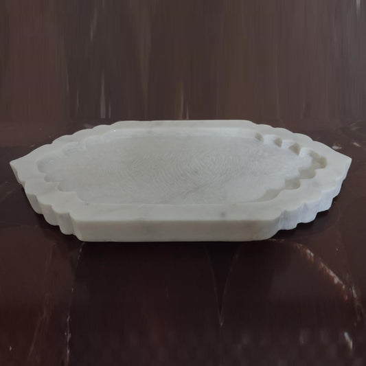 Opulent Homes White Marble Tray M126