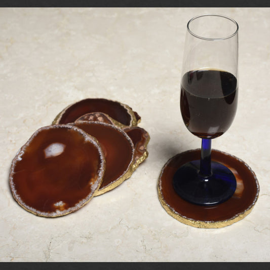 Opulent Homes Agate Red Coasters set of 4