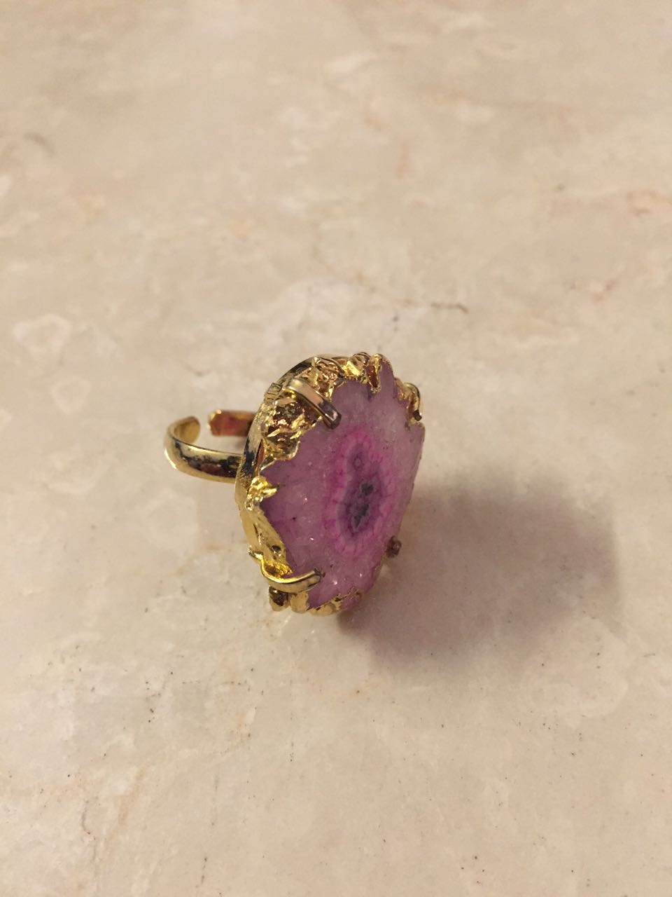 Opulent Homes Agate Ring for Women Pink