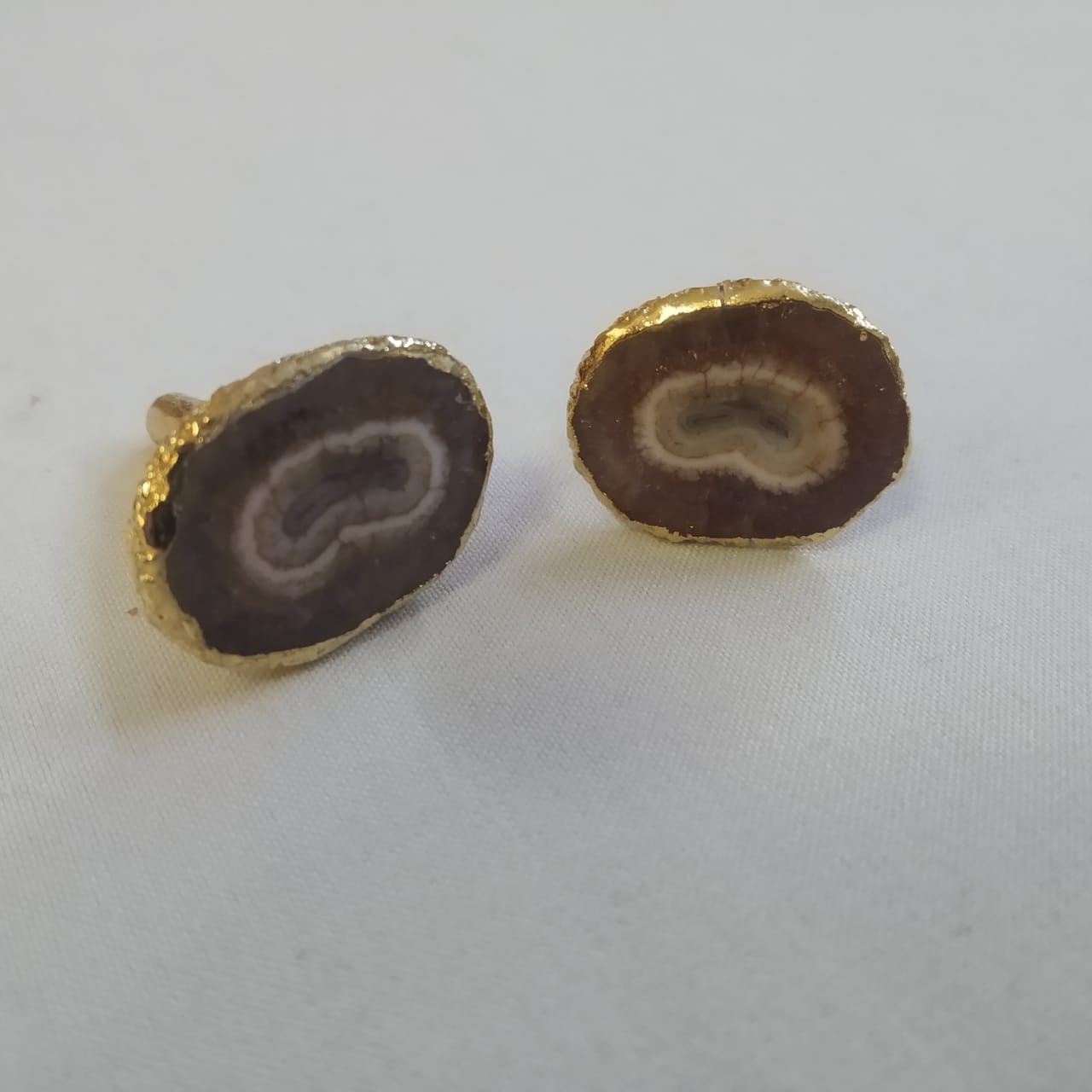 Opulent Homes Agate Cufflinks for Men brown