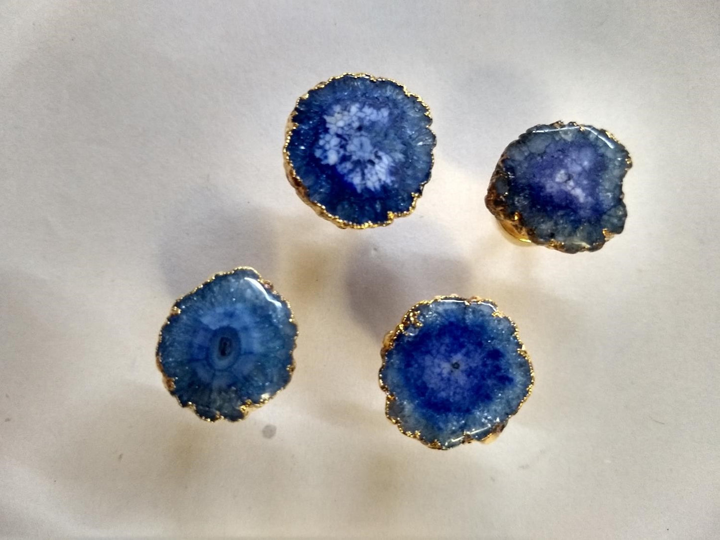 Opulent Homes Agate Kurta Buttons For Men set of 4 blue