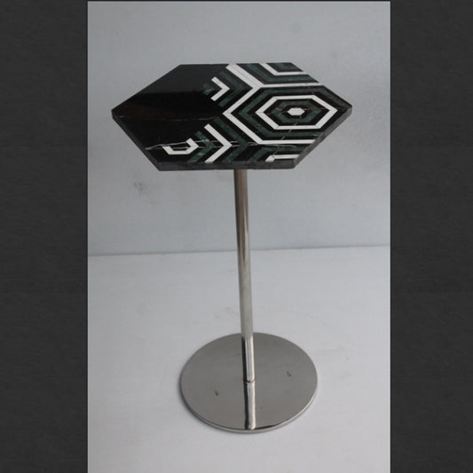 Stone Plus India Black Marble Inlay Side Table SS