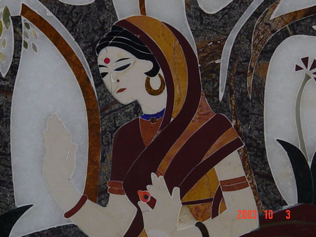 Stone Plus India Marble inlay Ramayana ring scene