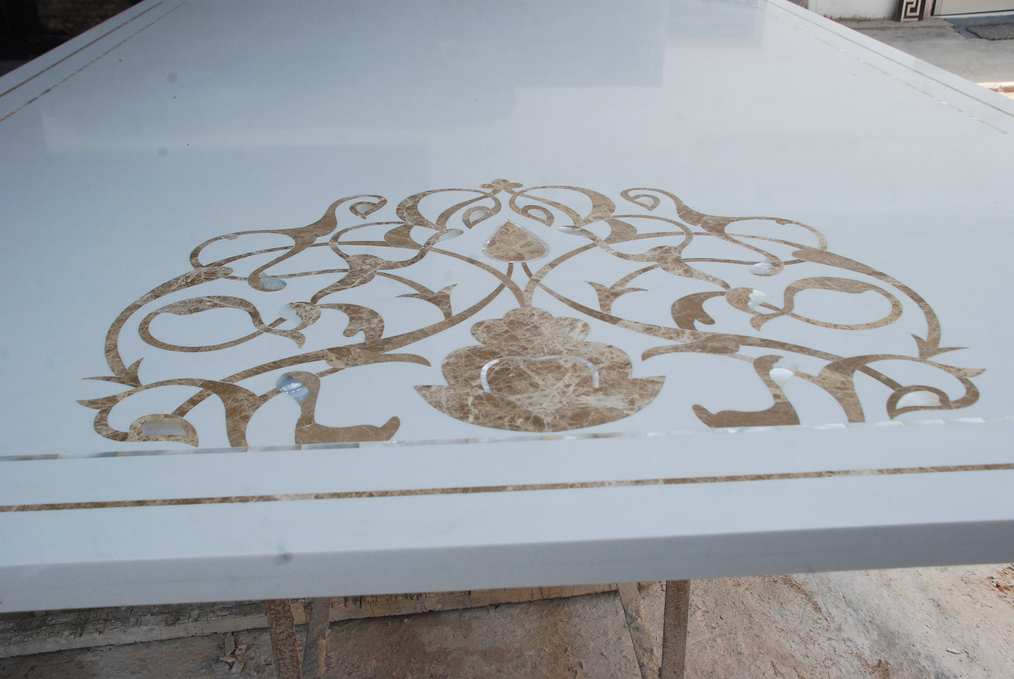Stone Plus India Marble Inlay Back Panel/ Mural Arabic design