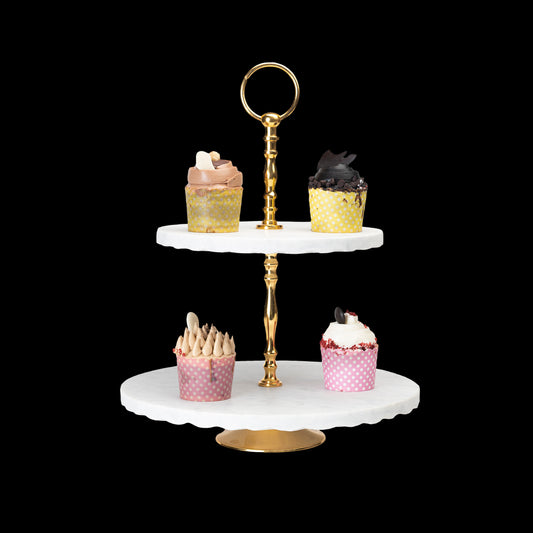 Opulent Homes Cake Stand / Platter 2 Tier WG
