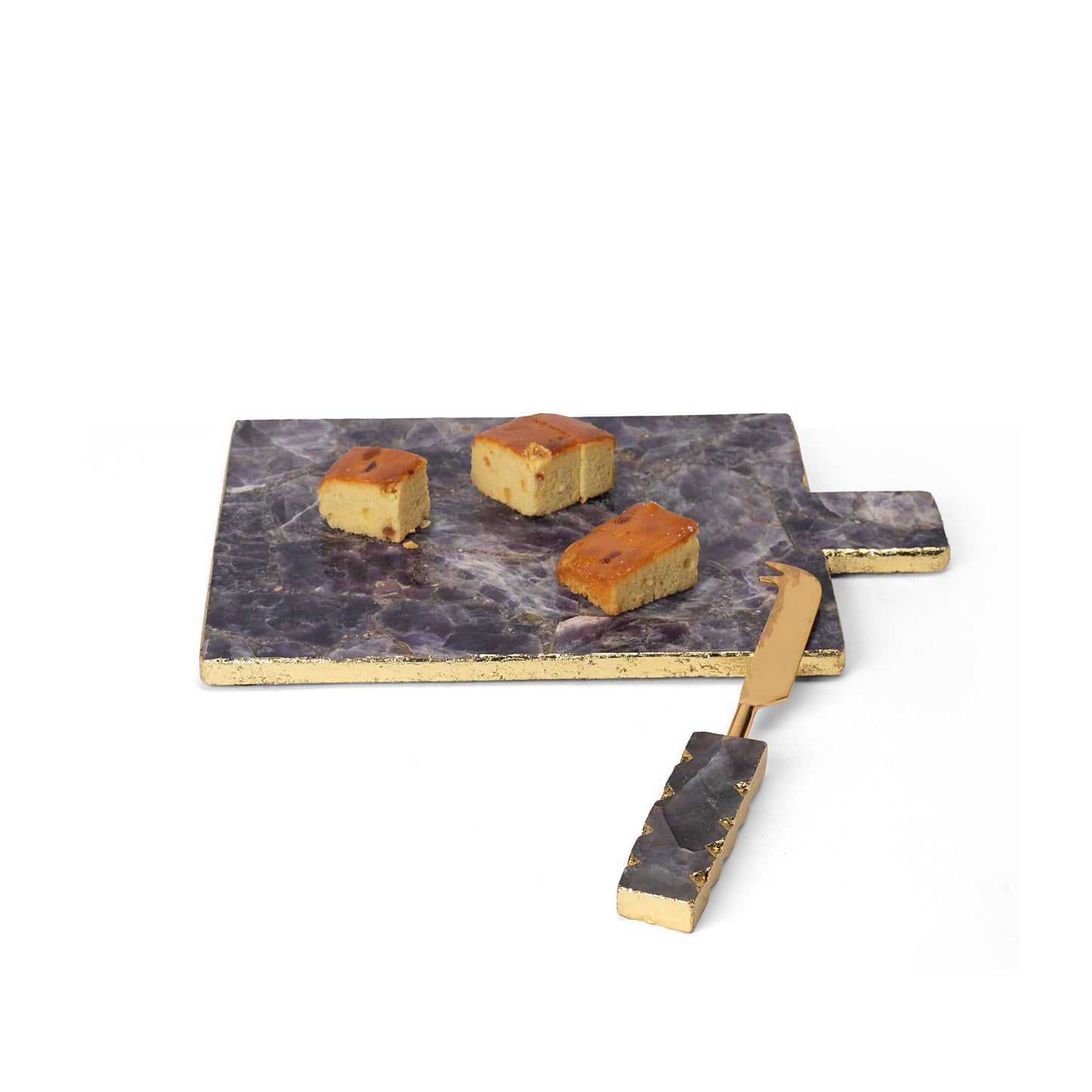 Opulent Homes Amethyst Platter / chopping Board with Knife
